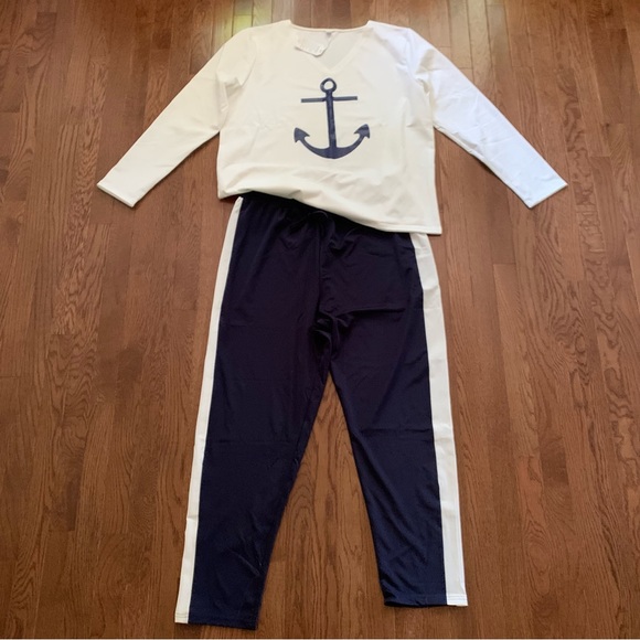 light in the box Tops - NWT Light in the Box anchor matching 2 piece set capris and long sleeve anchor